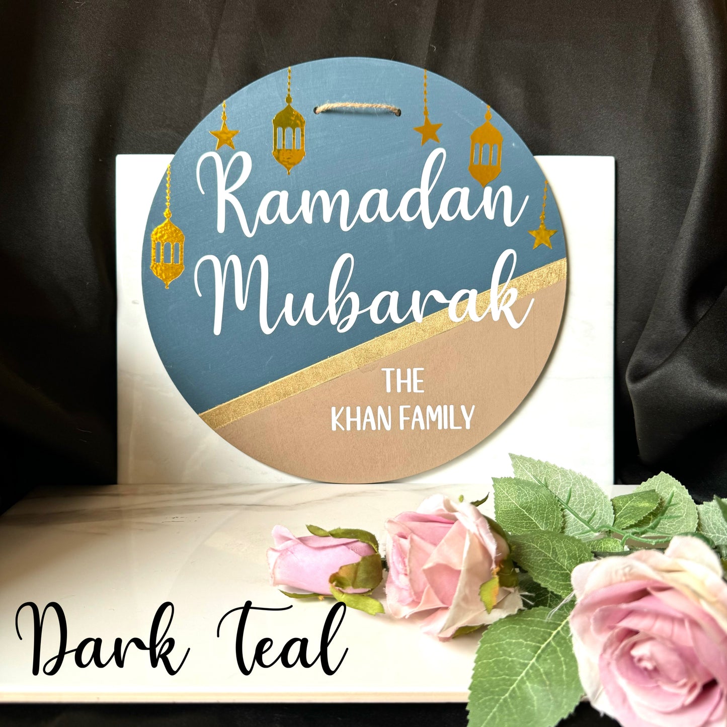 Ramadan and Eid Mubarak Wood Door Sign | Islamic Holiday Decor | Custom Gifts