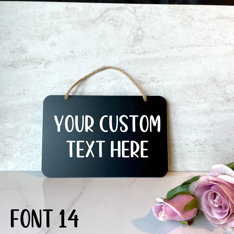 Custom Door Sign, Small Personalized Reversible Sign