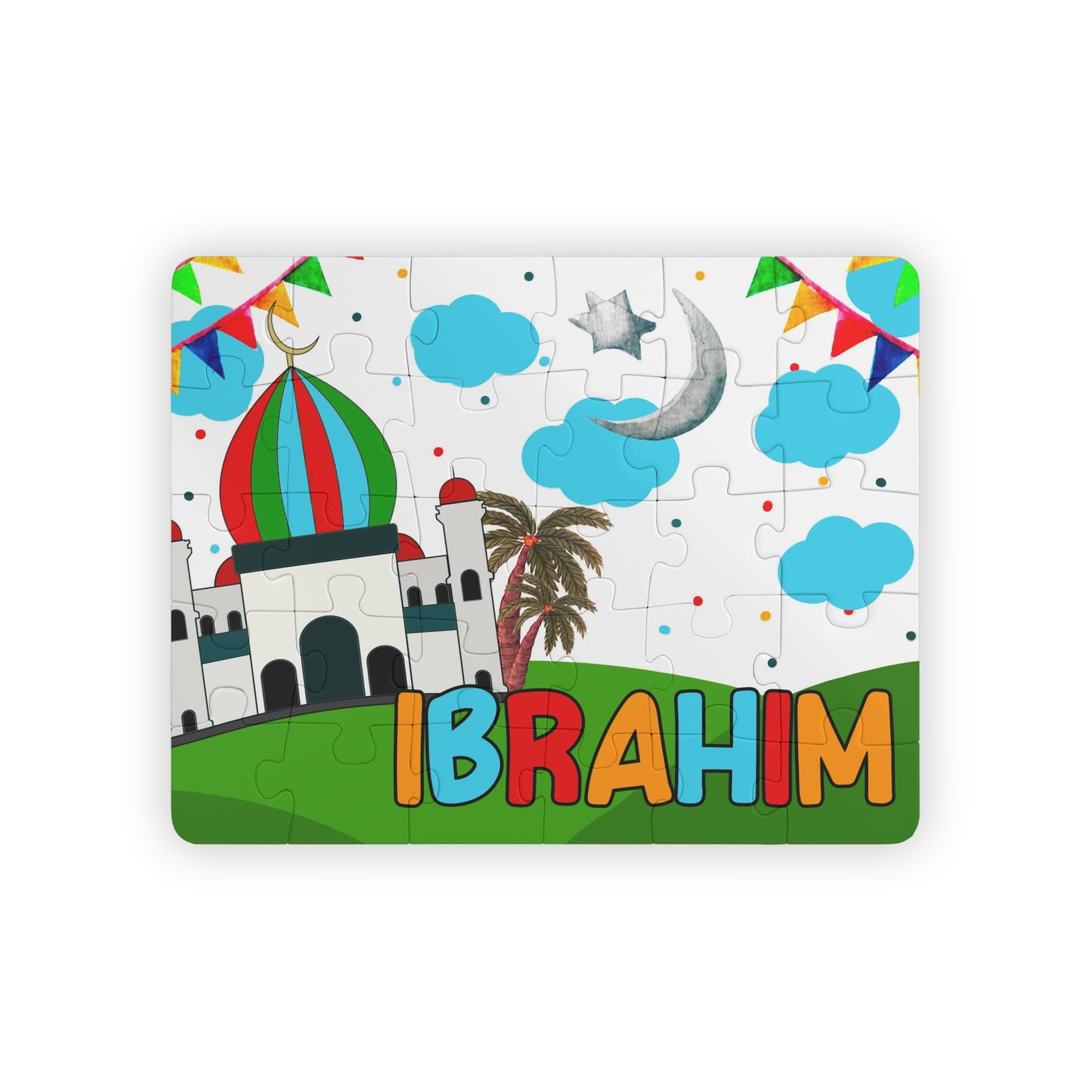 Personalized Eid gift for kids, Custom Puzzle, Kids Name Puzzle, Custom Toddler Puzzle, Ramadan Gift, Ramadan Puzzle for boys, Eid Mubarak