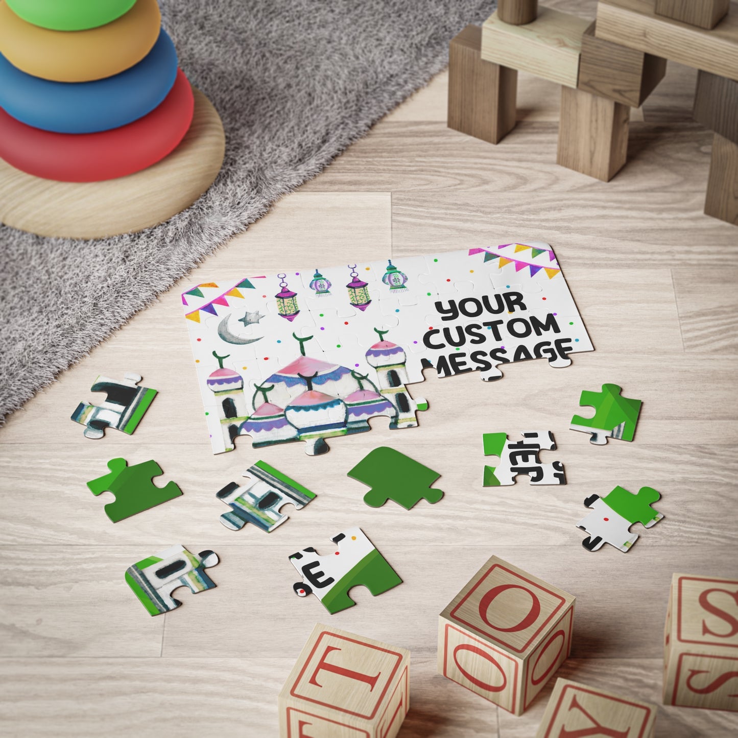 Personalized Eid gift for kids, Custom Puzzle, Kids Name Puzzle, Custom Toddler Puzzle, Ramadan Gift, Ramadan Puzzle for girls, Eid Mubarak